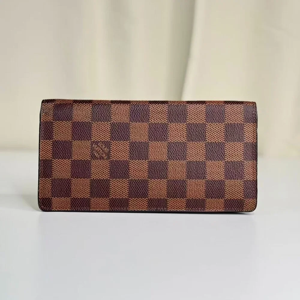 Louis Vuitton Damier Ebene Wallet with Classic Checkerboard Design